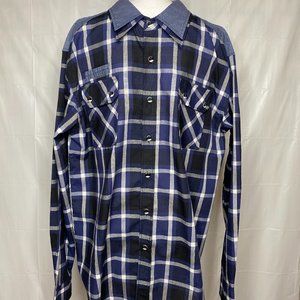 Men's Koman Jeans Sportwear Plaid Button-up Shirt